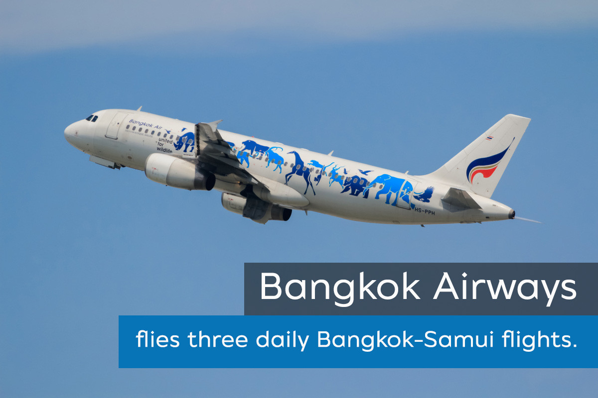 Bangkok Airways flies three daily Bangkok-Samui flights.